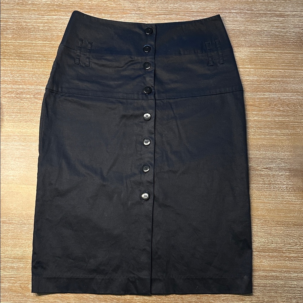 VENUS Black Button-Front Pencil Skirt Size 8